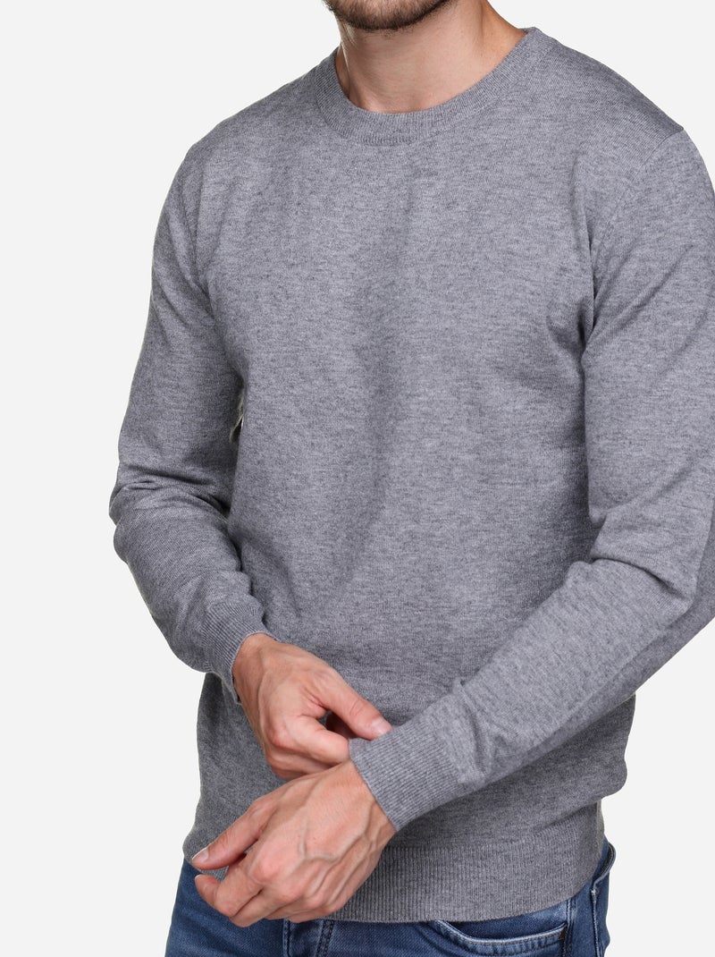 Maglione elegante a girocollo - Yves Enzo Grigio - Kiabi