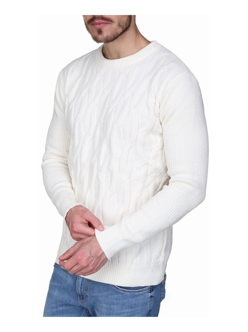Maglione elegante a maglia intrecciata - Kenzarro Bianco - Kiabi
