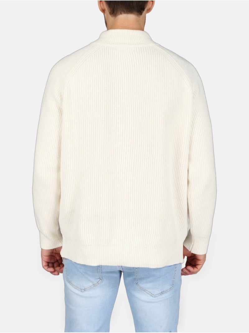 Maglione elegante con cerniera - Kenzarro Bianco - Kiabi