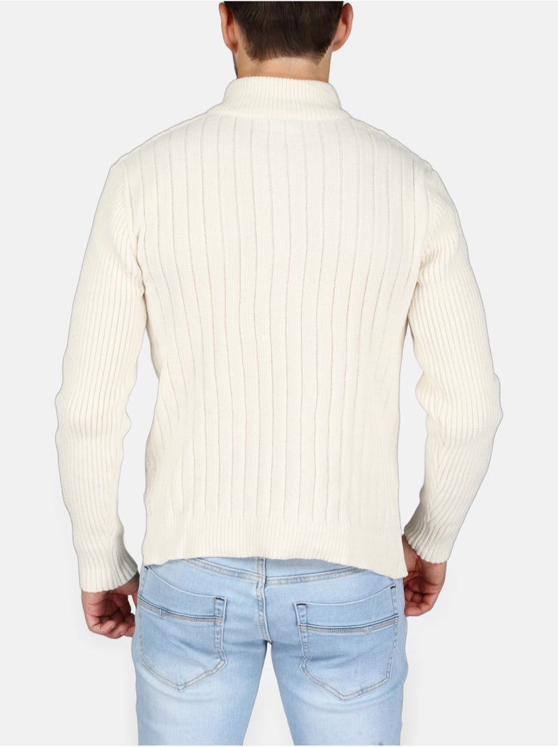 Maglione elegante con cerniera - Kenzarro Bianco - Kiabi