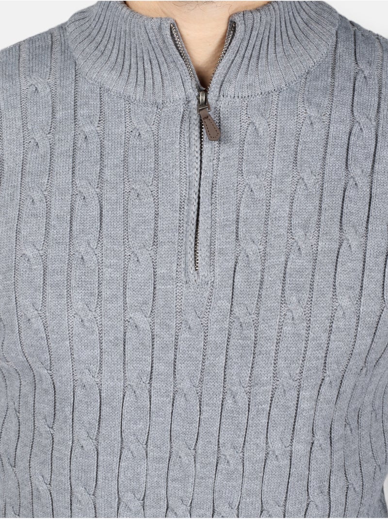 Maglione elegante con cerniera - Kenzarro Grigio - Kiabi