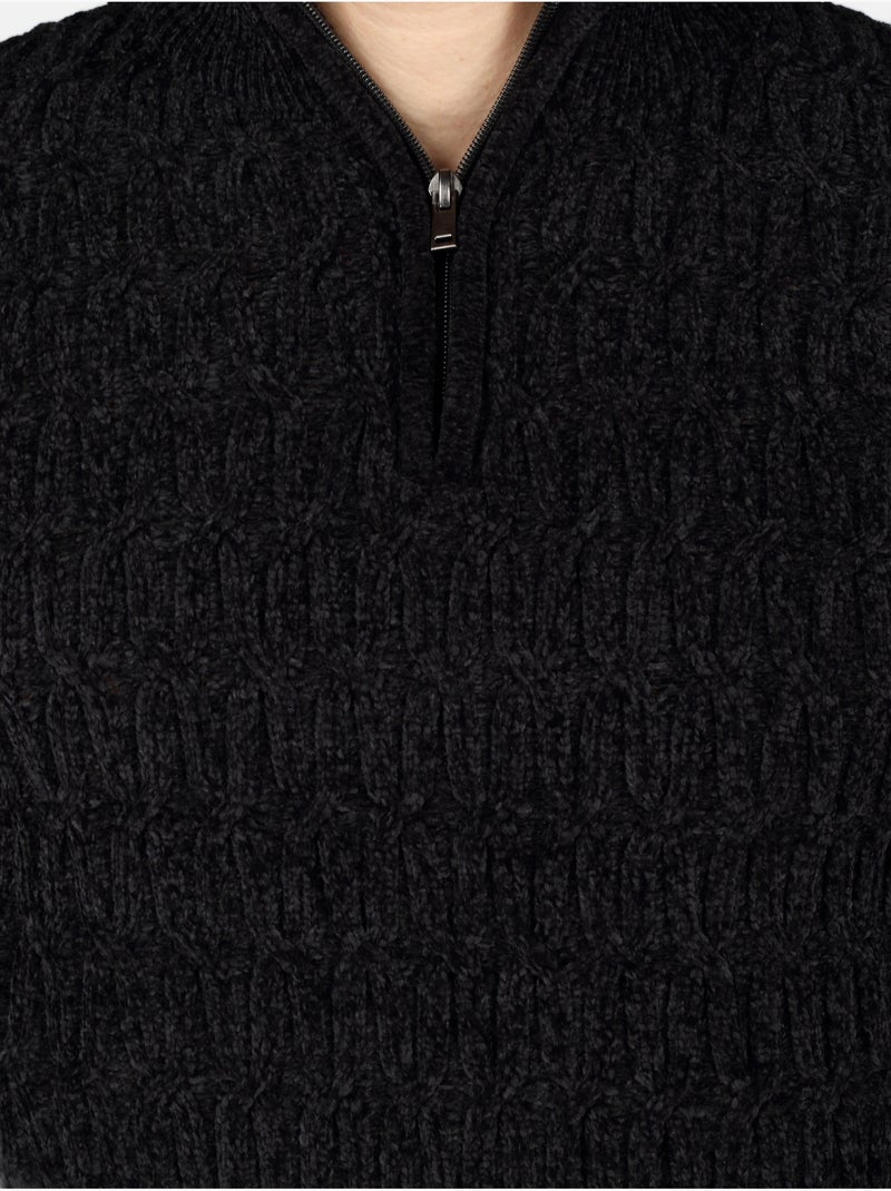 Maglione elegante con cerniera - Kenzarro Nero - Kiabi
