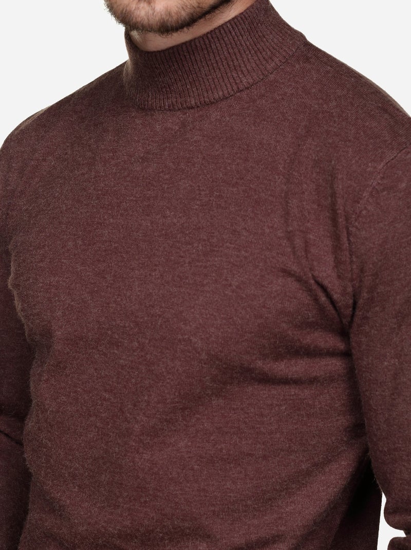 Maglione elegante con collo a camino - Yves Enzo Marrone scuro - Kiabi