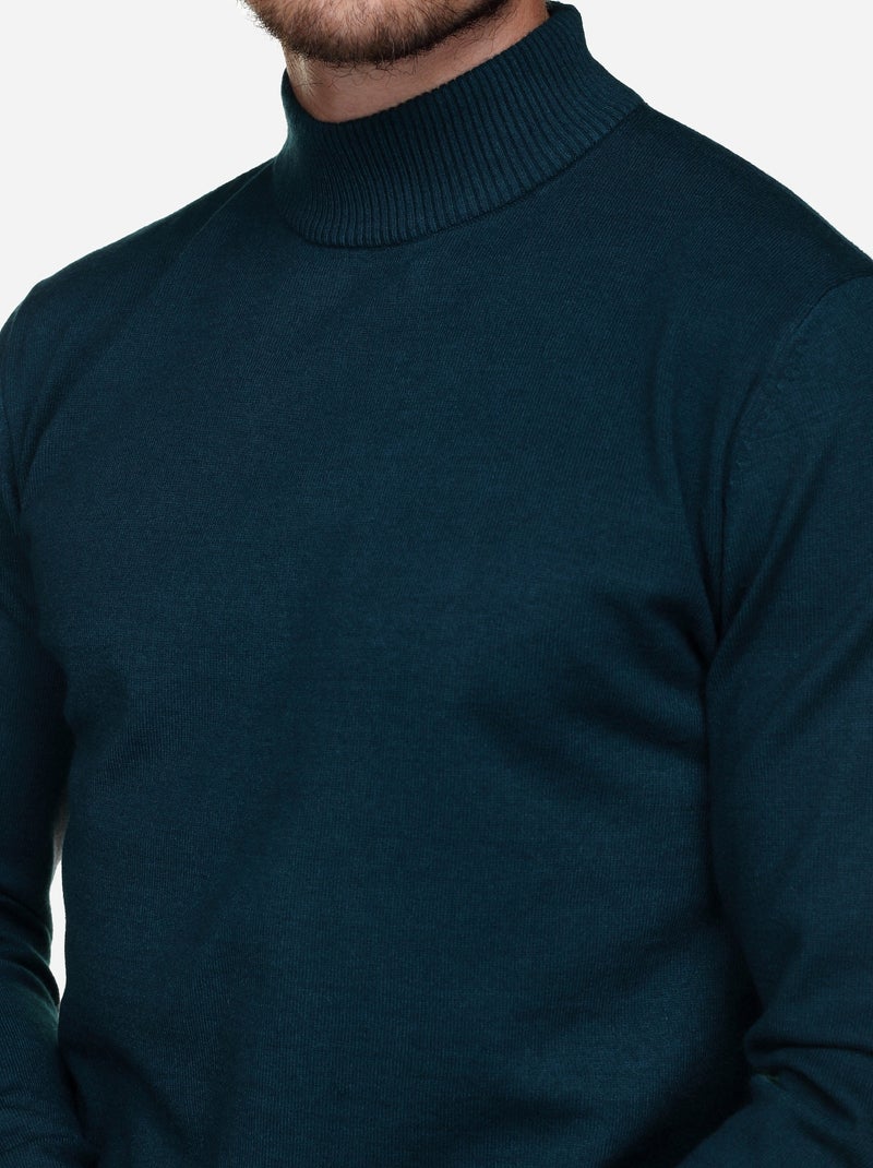 Maglione elegante con collo a camino - Yves Enzo Verde - Kiabi