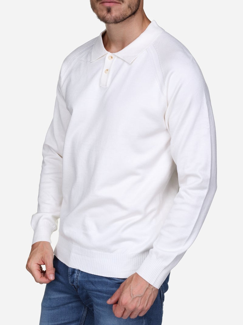 Maglione elegante con collo a polo - Frilivin Bianco - Kiabi