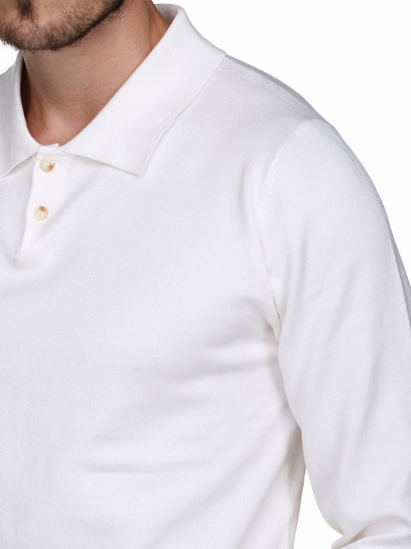 Maglione elegante con collo a polo - Frilivin Bianco - Kiabi