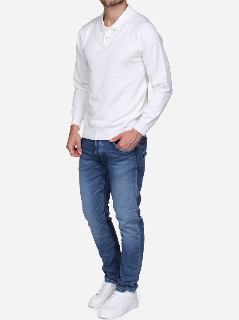Maglione elegante con collo a polo - Frilivin Bianco - Kiabi