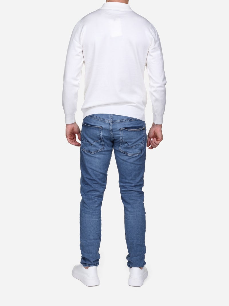 Maglione elegante con collo a polo - Frilivin Bianco - Kiabi