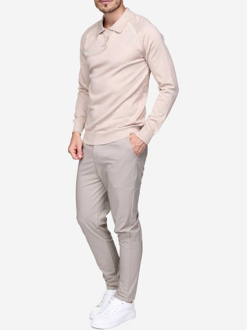 Maglione elegante con collo a polo - Frilivin Crema - Kiabi