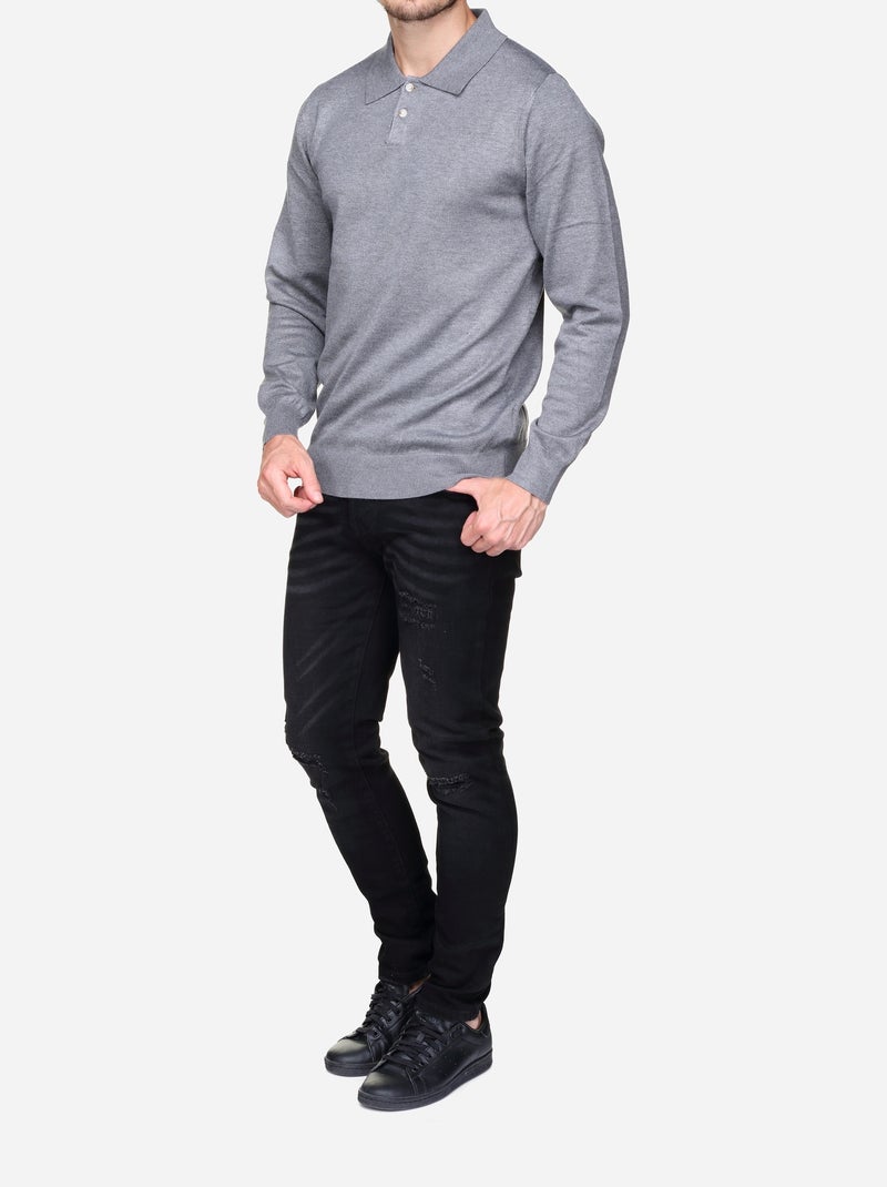 Maglione elegante con collo a polo - Frilivin Grigio - Kiabi