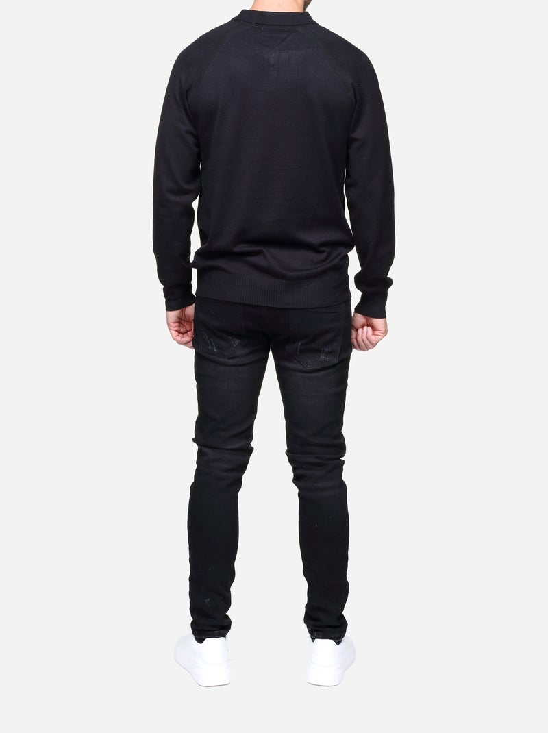 Maglione elegante con collo a polo - Frilivin Nero - Kiabi