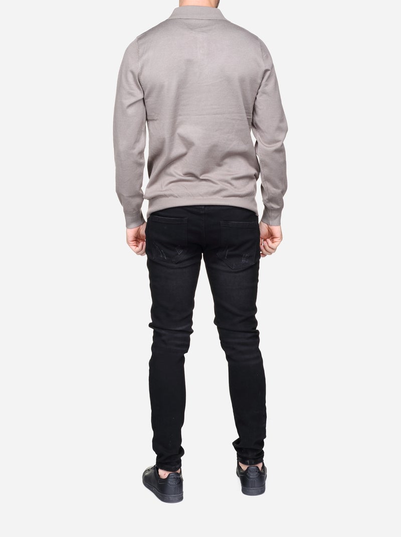 Maglione elegante con collo a polo - Frilivin Tortora - Kiabi