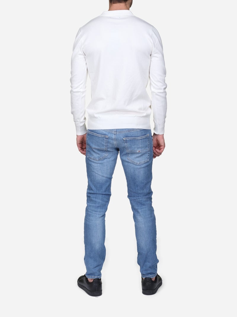 Maglione elegante con collo a polo - Kenzarro Bianco - Kiabi