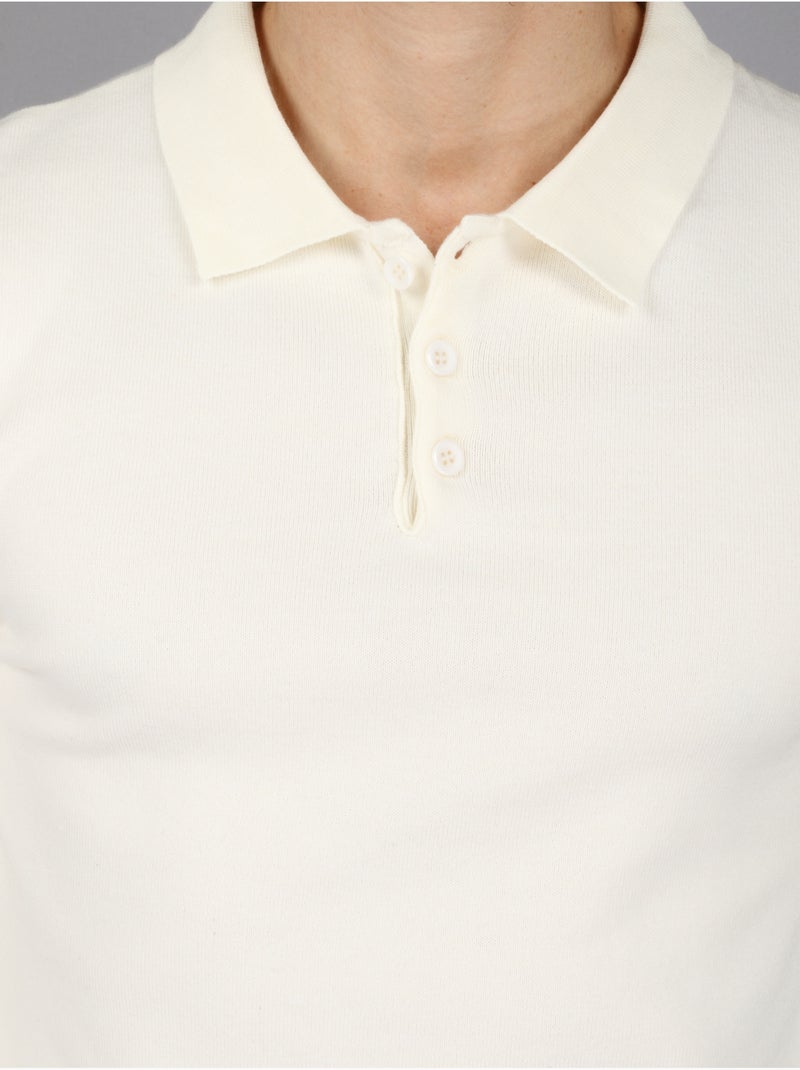 Maglione elegante con collo a polo - Kenzarro Bianco - Kiabi