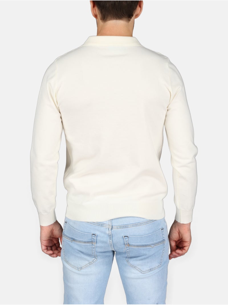 Maglione elegante con collo a polo - Kenzarro Bianco - Kiabi
