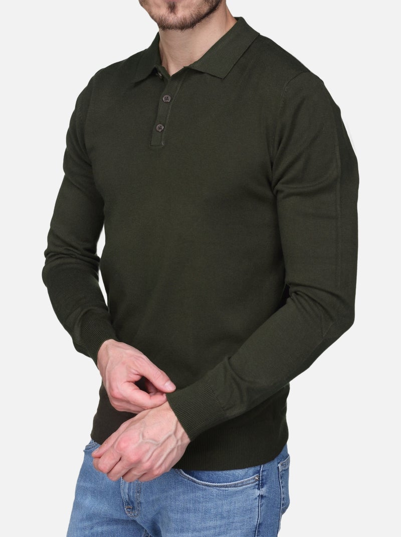 Maglione elegante con collo a polo - Kenzarro Cachi - Kiabi