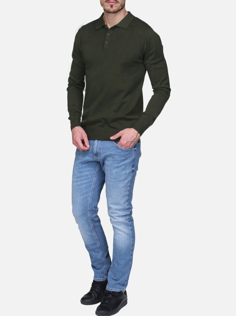 Maglione elegante con collo a polo - Kenzarro Cachi - Kiabi