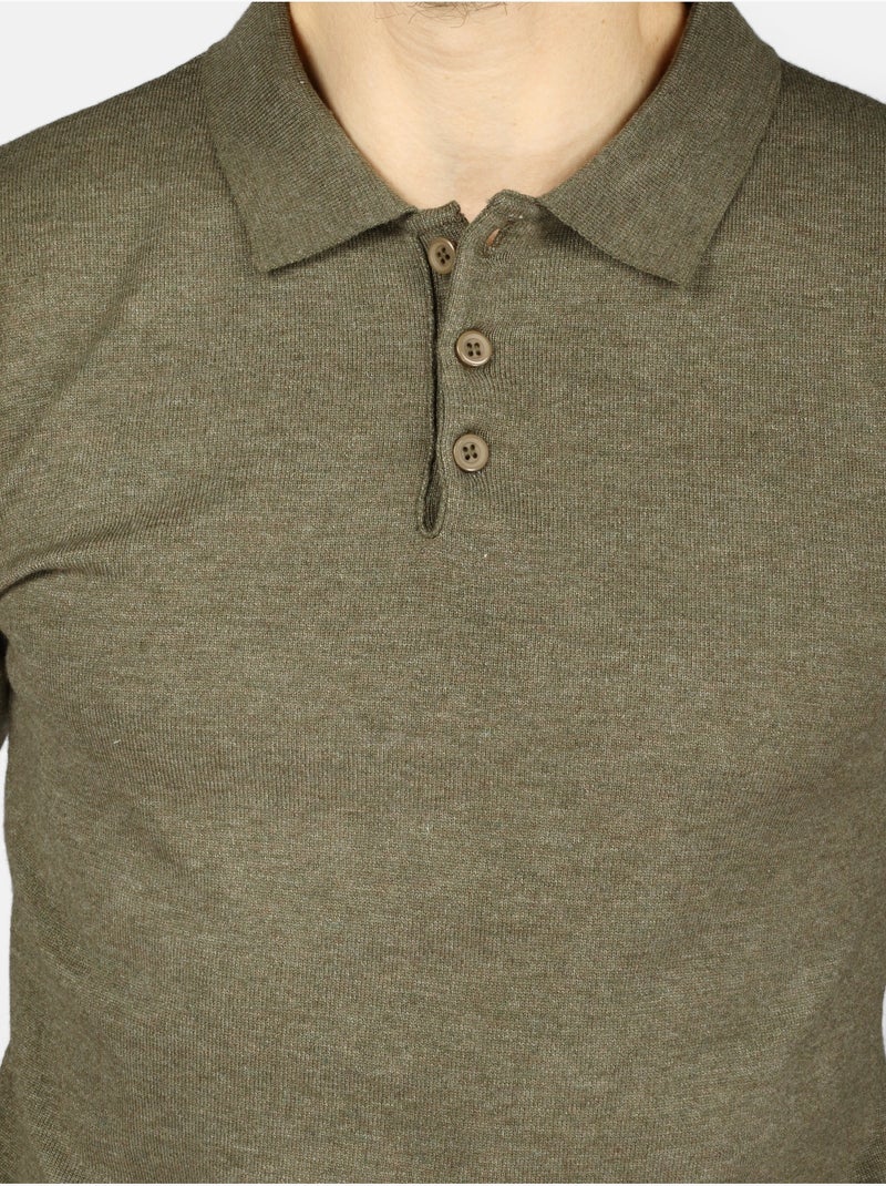 Maglione elegante con collo a polo - Kenzarro Cachi - Kiabi