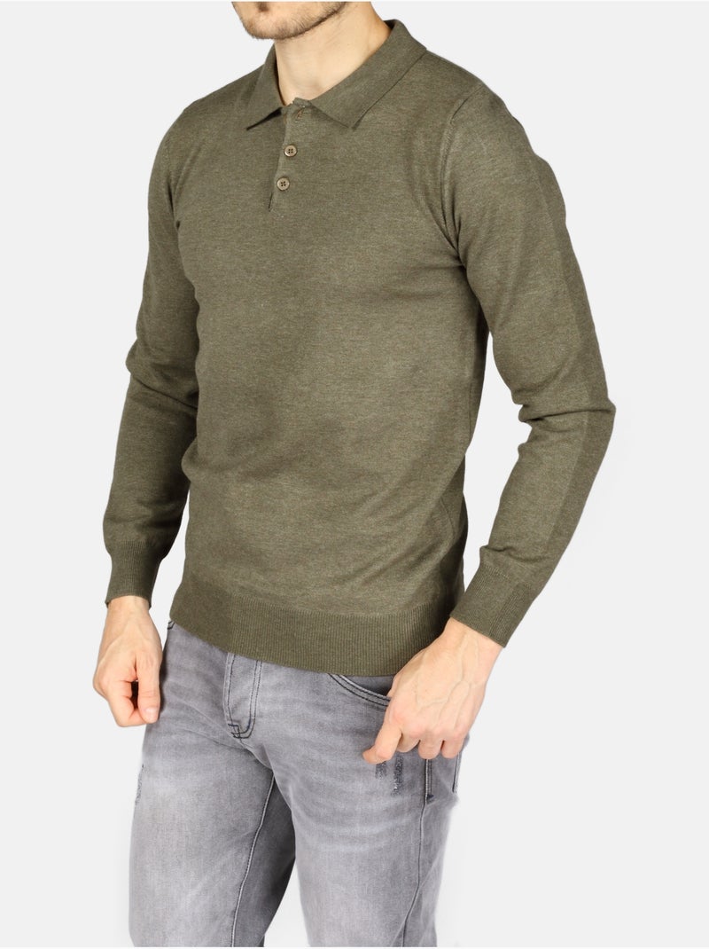 Maglione elegante con collo a polo - Kenzarro Cachi - Kiabi
