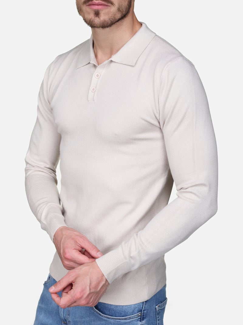 Maglione elegante con collo a polo - Kenzarro Crema - Kiabi