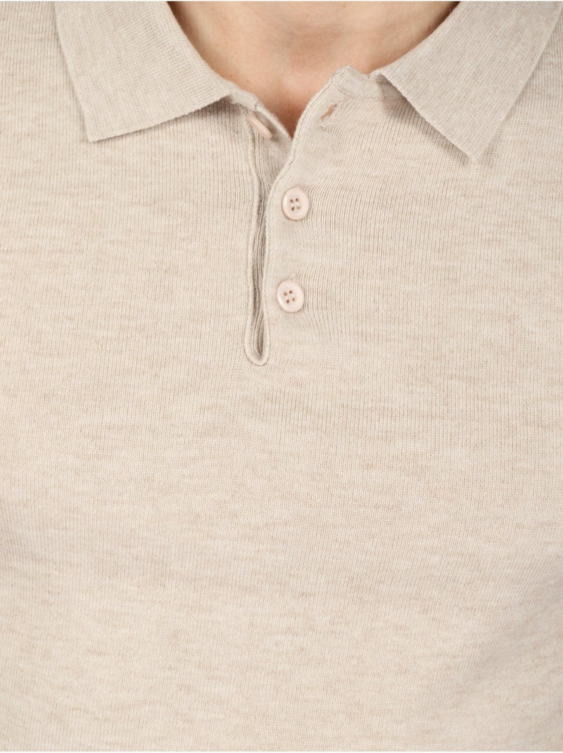 Maglione elegante con collo a polo - Kenzarro Crema - Kiabi
