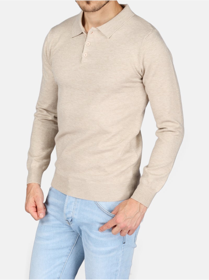 Maglione elegante con collo a polo - Kenzarro Crema - Kiabi