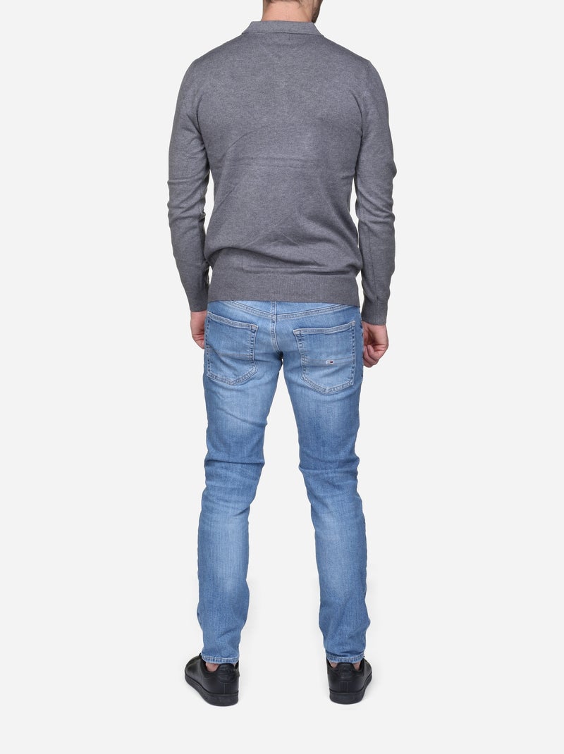 Maglione elegante con collo a polo - Kenzarro Grigio chiaro - Kiabi
