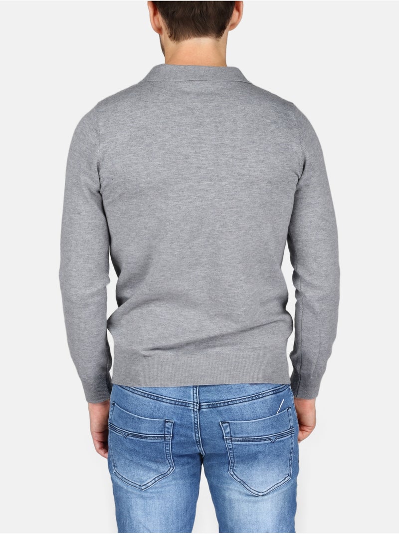 Maglione elegante con collo a polo - Kenzarro Grigio chiaro - Kiabi