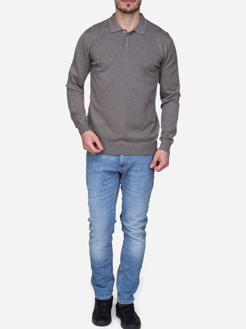 Maglione elegante con collo a polo - Kenzarro Grigio - Kiabi