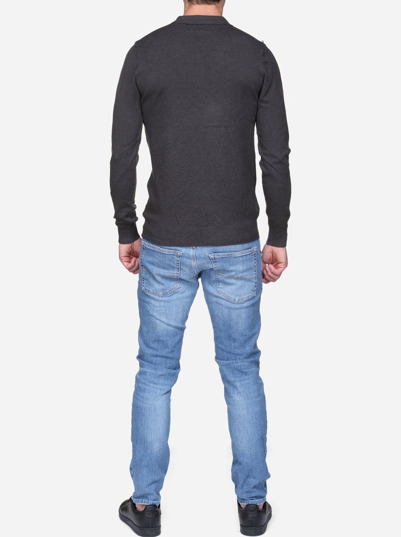 Maglione elegante con collo a polo - Kenzarro Grigio scuro - Kiabi