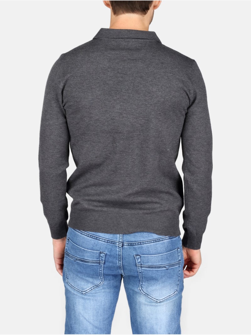 Maglione elegante con collo a polo - Kenzarro Grigio scuro - Kiabi