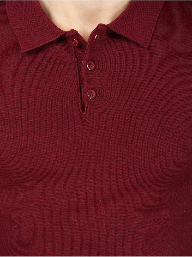 Maglione elegante con collo a polo - Kenzarro Rosso - Kiabi