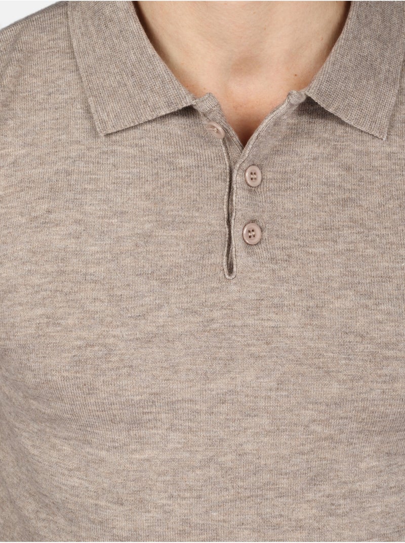 Maglione elegante con collo a polo - Kenzarro Tortora - Kiabi