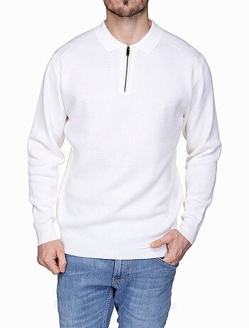 Maglione elegante con collo a polo e zip - Frilivin