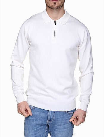 Maglione elegante con collo a polo e zip - Frilivin