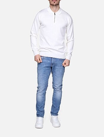 Maglione elegante con collo a polo e zip - Frilivin