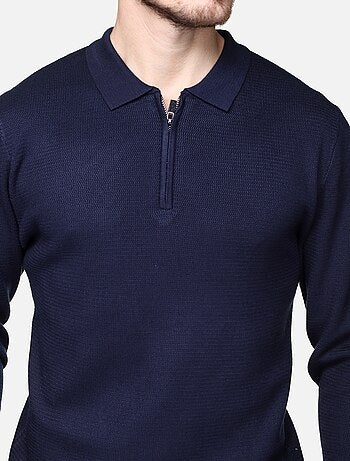 Maglione elegante con collo a polo e zip - Frilivin