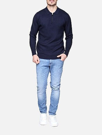 Maglione elegante con collo a polo e zip - Frilivin