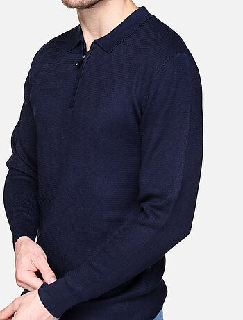 Maglione elegante con collo a polo e zip - Frilivin
