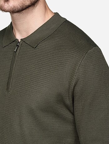 Maglione elegante con collo a polo e zip - Frilivin