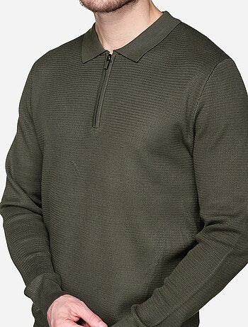 Maglione elegante con collo a polo e zip - Frilivin