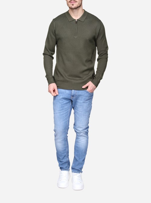 Maglione elegante con collo a polo e zip - Frilivin - Kiabi Maglione elegante con collo a polo e zip - Frilivin - Kiabi