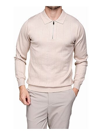 Maglione elegante con collo a polo e zip - Frilivin