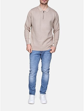 Maglione elegante con collo a polo e zip - Frilivin
