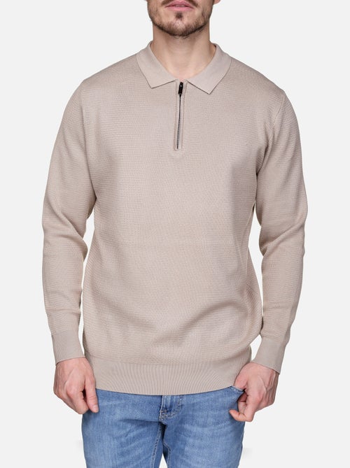 Maglione elegante con collo a polo e zip - Frilivin - Kiabi Maglione elegante con collo a polo e zip - Frilivin - Kiabi