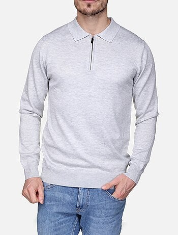 Maglione elegante con collo a polo e zip - Frilivin