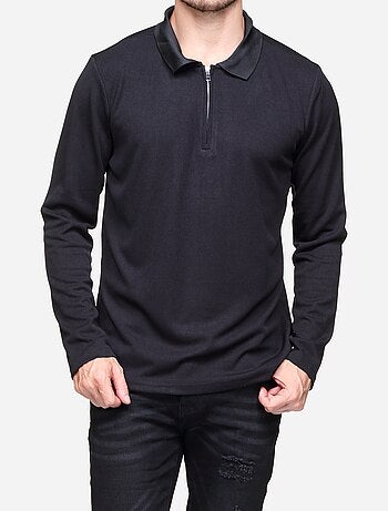 Maglione elegante con collo a polo e zip - Frilivin