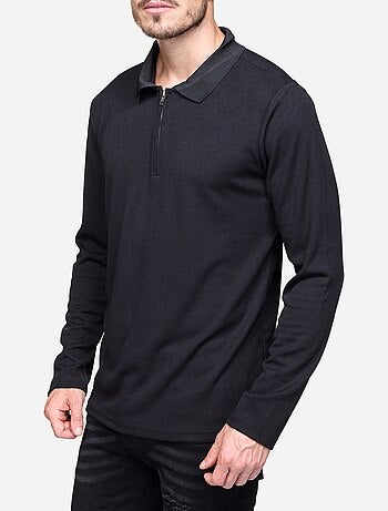 Maglione elegante con collo a polo e zip - Frilivin