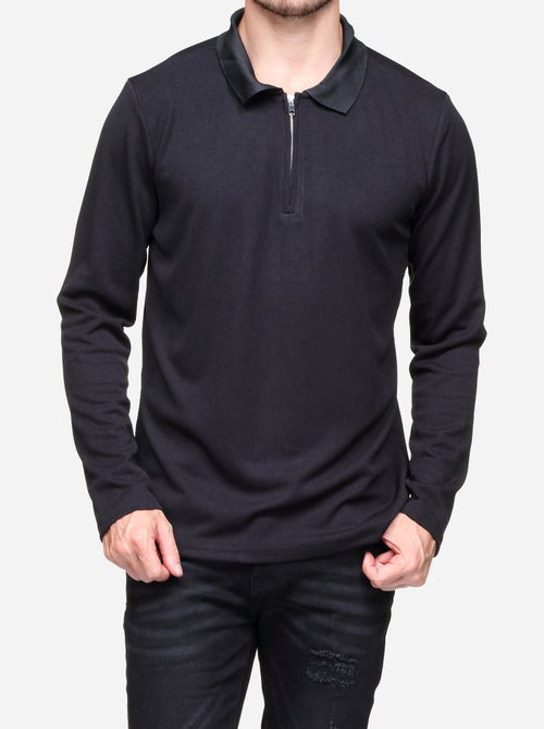 Maglione elegante con collo a polo e zip - Frilivin - Kiabi Maglione elegante con collo a polo e zip - Frilivin - Kiabi