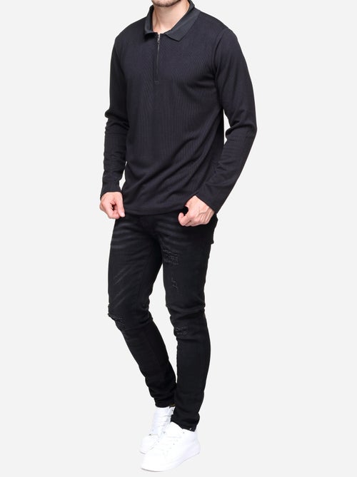 Maglione elegante con collo a polo e zip - Frilivin - Kiabi Maglione elegante con collo a polo e zip - Frilivin - Kiabi